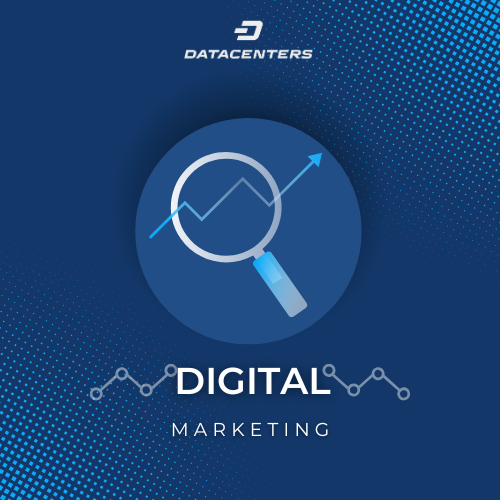 Blue and White Modern Digital Marketing Logo