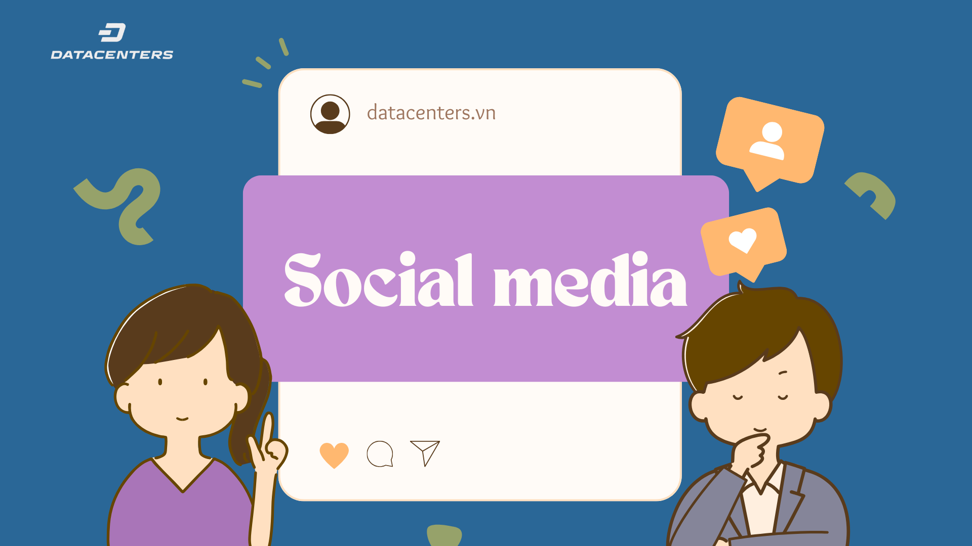 Green and Purple Playful Illustrative Social Media Brainstorm Presentation