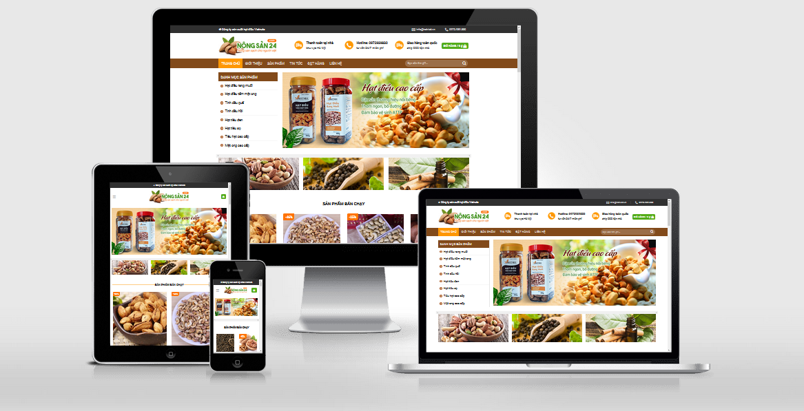 Theme Wordpress bán hạt điều đã Việt Hóa