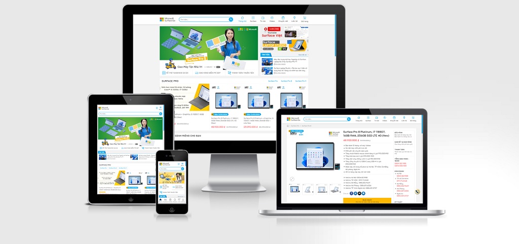 Theme Wordpress bán surface và phụ kiện mẫu số 2