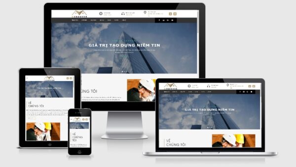 Theme Wordpress công ty xây dựng đẹp tuyệt vời mẫu số 2