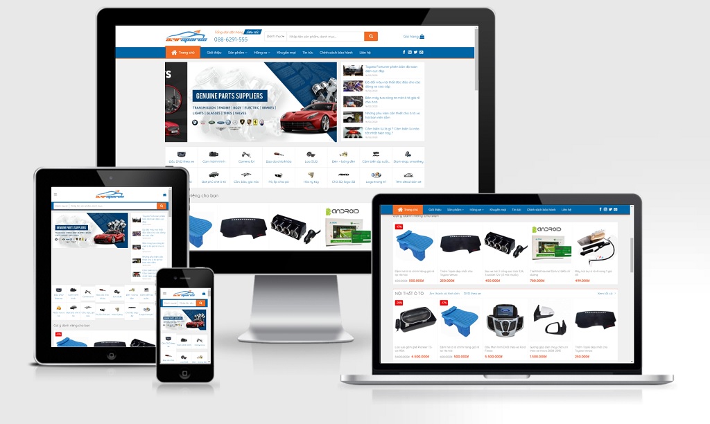 Theme Wordpress bán phụ kiện xe hơi mẫu số 2