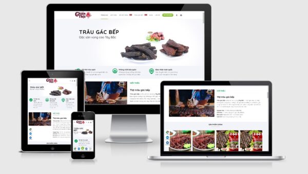 Theme wordpress bán trâu gác bếp, bò một nắng