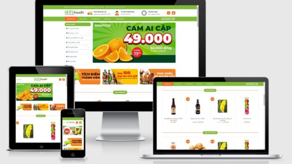 Theme Wordpress thực phẩm, rau sạch, củ quả mẫu số 3