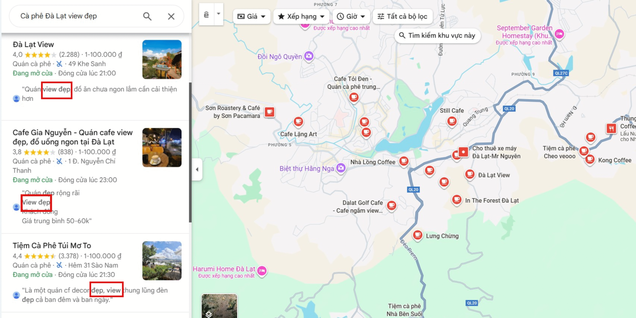 Tối ưu từ khóa SEO giúp gia tăng thứ hạn Google Maps