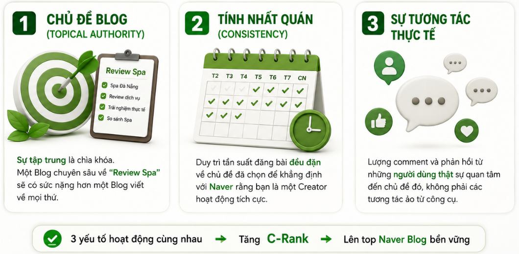 Những yếu tố ảnh hưởng đến C-Rank làm ảnh hưởng lên top Naver Blog