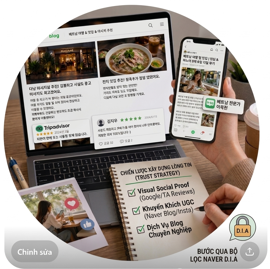 Vì sao khách Hàn tin review hơn quảng cáo? Tìm hiểu Social Proof là gì và cách doanh nghiệp Việt tăng độ tin cậy với khách Hàn bằng review marketing. 